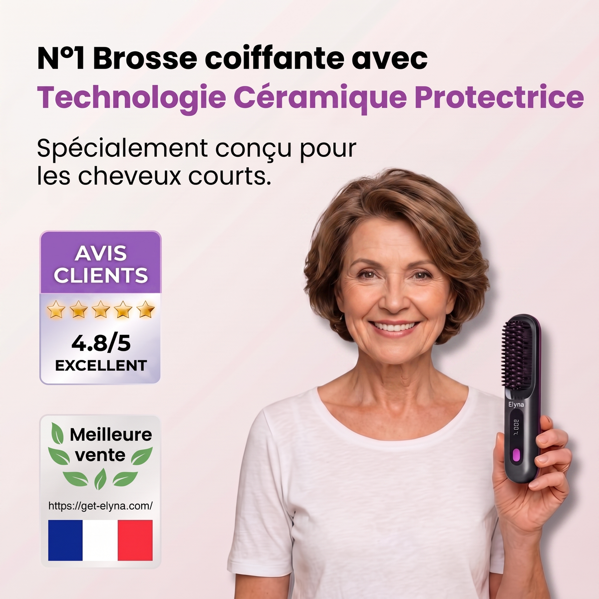 Elyna - brosse cheveux courts